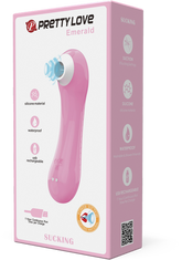 Pretty Love Rechargeable Sucking Emerald Clitoral Massager Light Pink Clit Ticklers and Pulsators